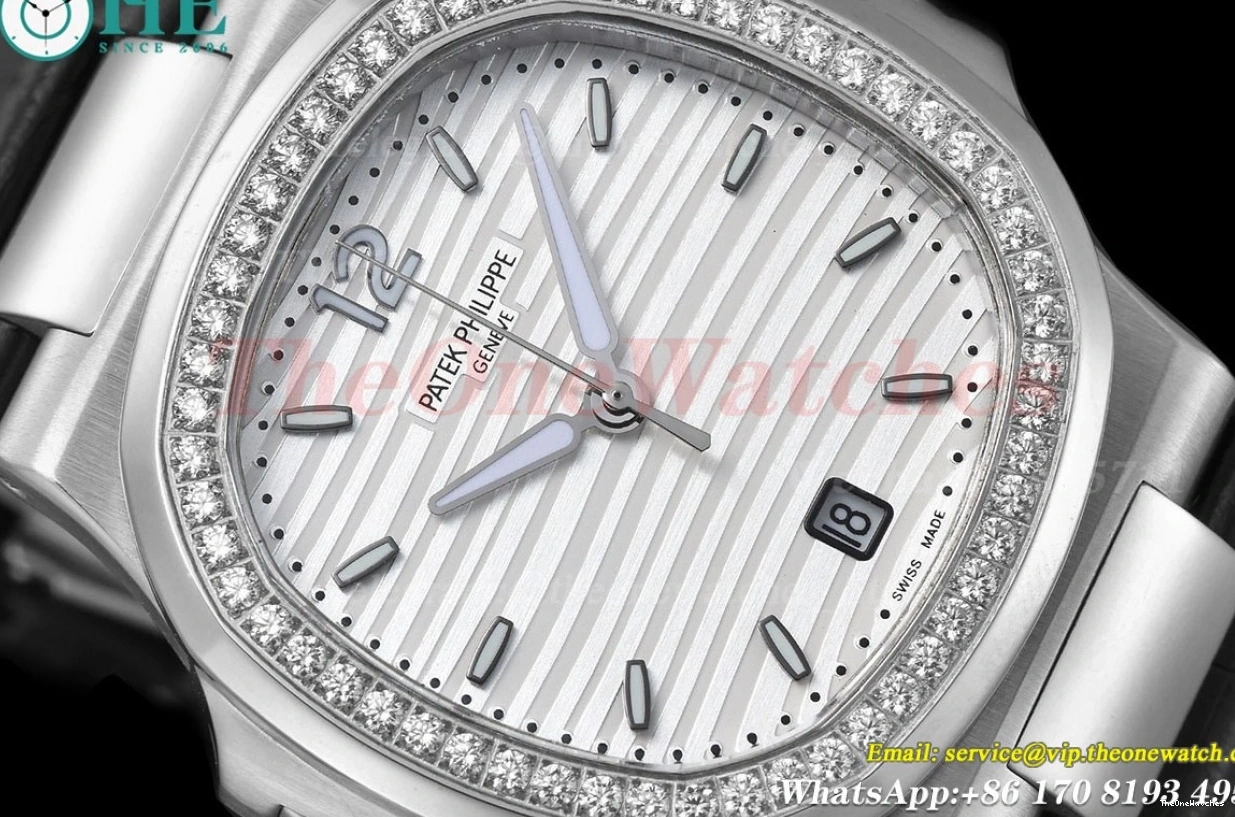 Diamond Textured White MY8215 LE SS GDF Nautilus 40mm Dial 1228